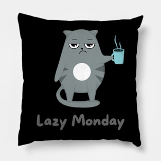 Lazy Cat Monday Pillow