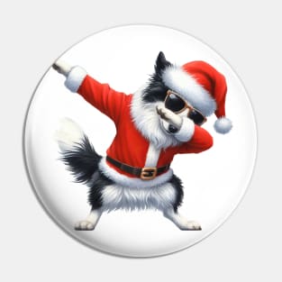 Christmas Border Collie Dog Dabbing Dance Pin