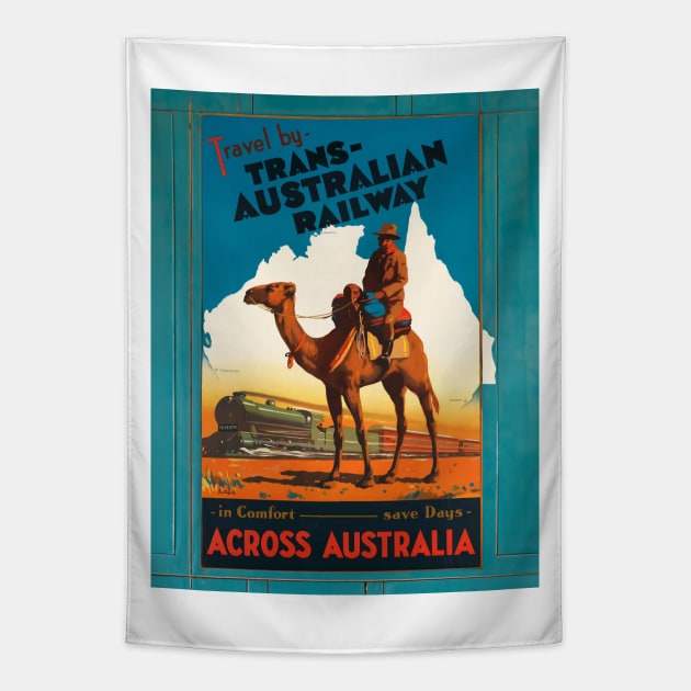 Trans-Australian Railway Vintage Travel Poster Tapestry by POD24