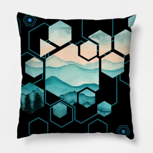 Hexagon Abstract Nature Pillow