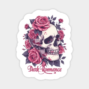 Dark Romance: Love Blooms with Skull and Roses Magnet