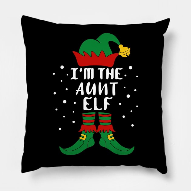 I'm The Aunt Elf Family Christmas Pillow by creativeKh