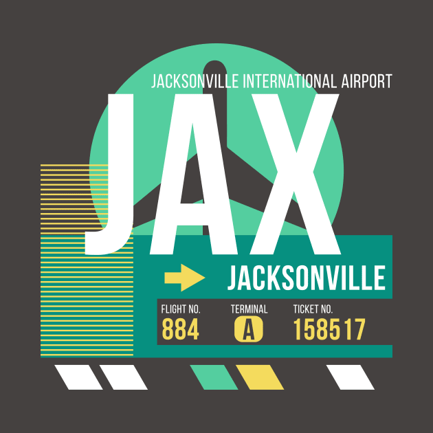 Jacksonville (JAX) Airport // Retro Sunset Baggage Tag by Now Boarding