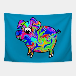 Colorful Pig Tapestry