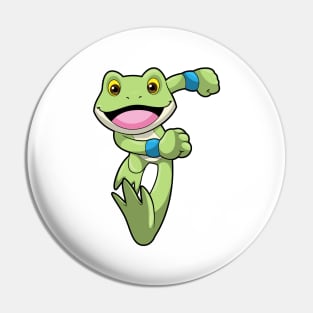 Frog at Running with Sweatband Pin