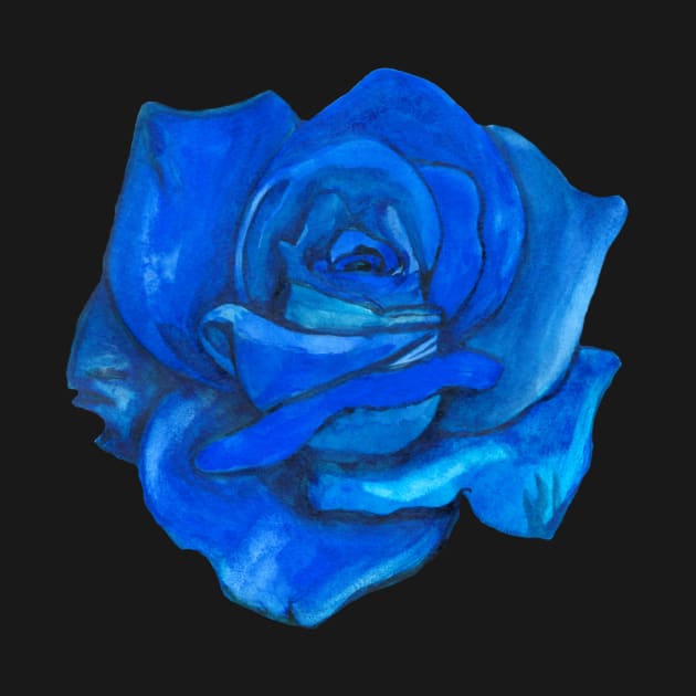 Blue rose flower by deadblackpony