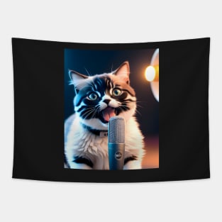 Singing Cat - Modern Digital Art Tapestry