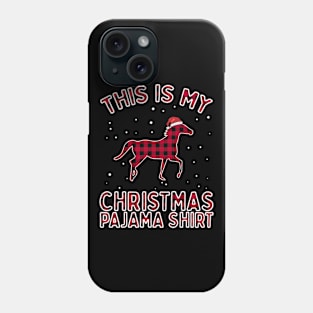 Red Plaid Pajama Horse Santa Hat Christmas Gift Women Girls Phone Case