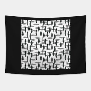 Black and white leaves Tapestry