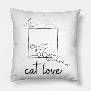 Two cute cats in square frame Pillow