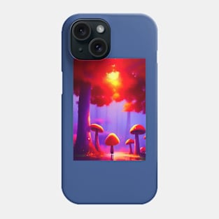 SURREAL RED AND PURPLE MUSHROOMS Phone Case