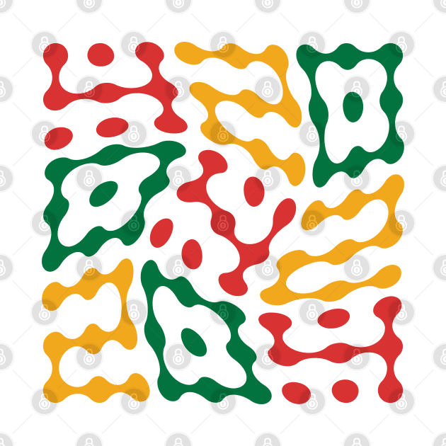 Twisted 420 Metaballs Typography (Rasta Colours) by John Uttley