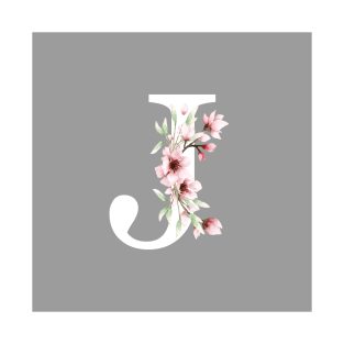 Letter J Monogram With Cherry Blossoms T-Shirt