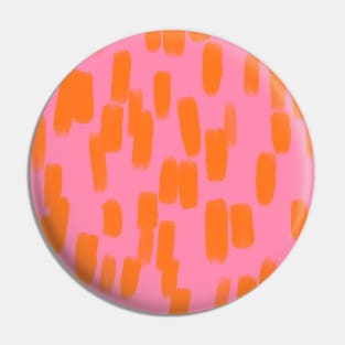 Abstract, Pink with Orange Brush Stokes Pin
