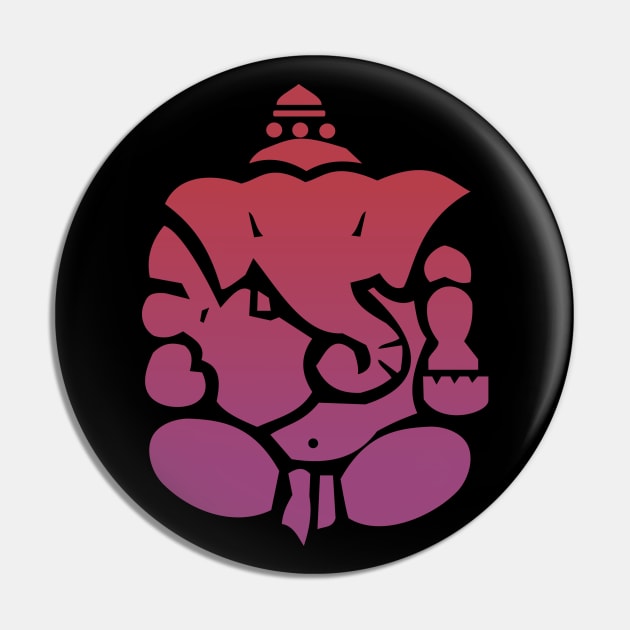 Red Abstract Lord Ganesha Destroyer of Obstacles Pin by MOP tees