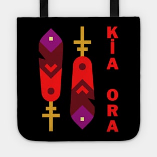 Red Kia Ora and Silver fern Design Tote