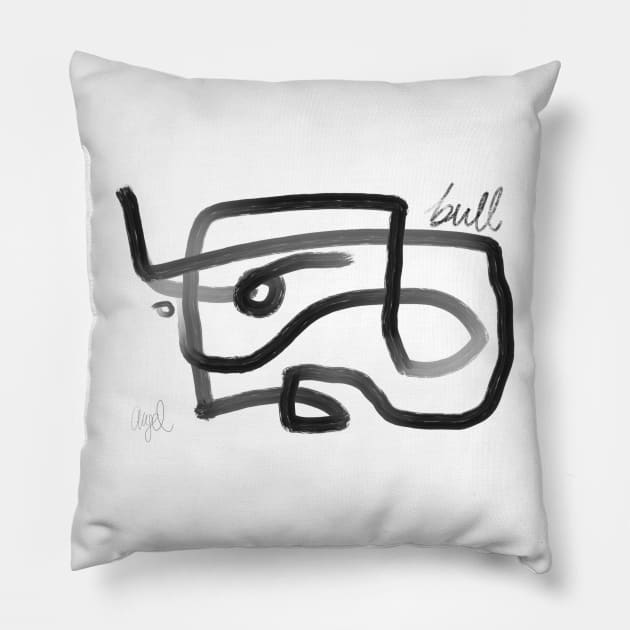 bull Pillow by Angel Rivas