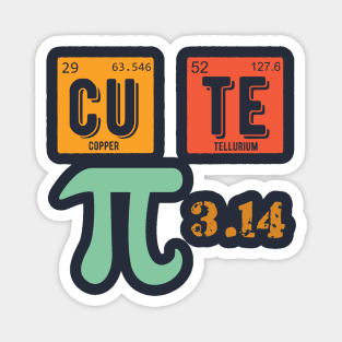 Cute Pie Pi Day Cutie Math Periodic Table Pink math teacher Magnet