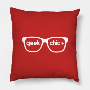 Geek Chic Nerdy Glasses Orange Red Pillow