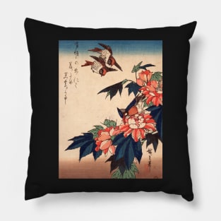 Swallows and Kingfisher with Rose Mallows Pillow