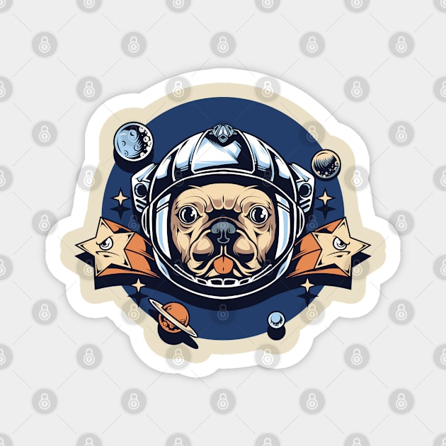 astronaut pug Magnet by Mako Design 