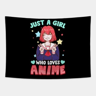 Just A Girl Who Loves Anime Cute Japanese Kawaii Tapestry