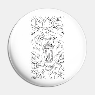 Party Bear , Neotraditional Angry Bear Animal Tattoo inspired illustration Pin