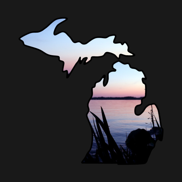 Disover Michigan Sunset Over Lake - Michigan - T-Shirt