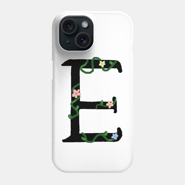 "E" Initial Phone Case by artoftilly