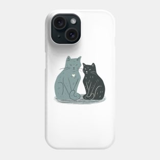 Grey and Black Cat Phone Case