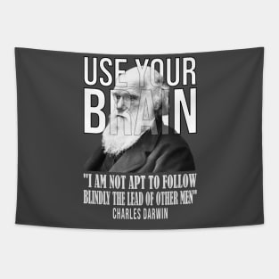 Use your brain - Charles Darwin Tapestry