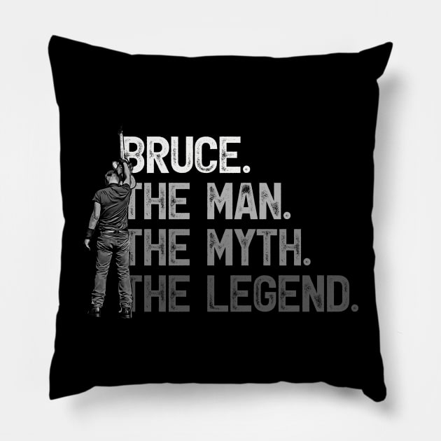 Bruce Springsteen [Grayscale] Pillow by 3 Guys and a Flick