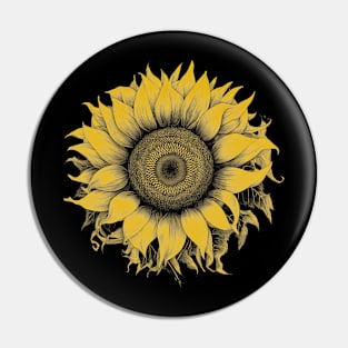 Sunflower Illustration Pin