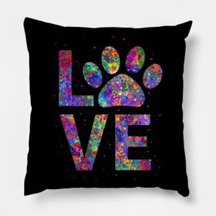 Dog lover paw icon watercolor Pillow