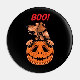 Halloween Pumpkin Golden Retriever Pin