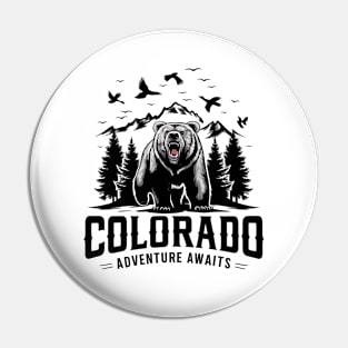 Colorado Adventure Awaits bear vintage Pin