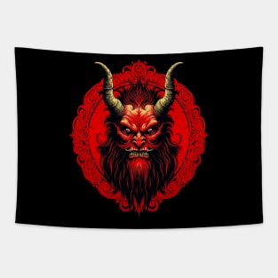 Vintage Krampus Christmas Holiday Horror Graphic Tapestry