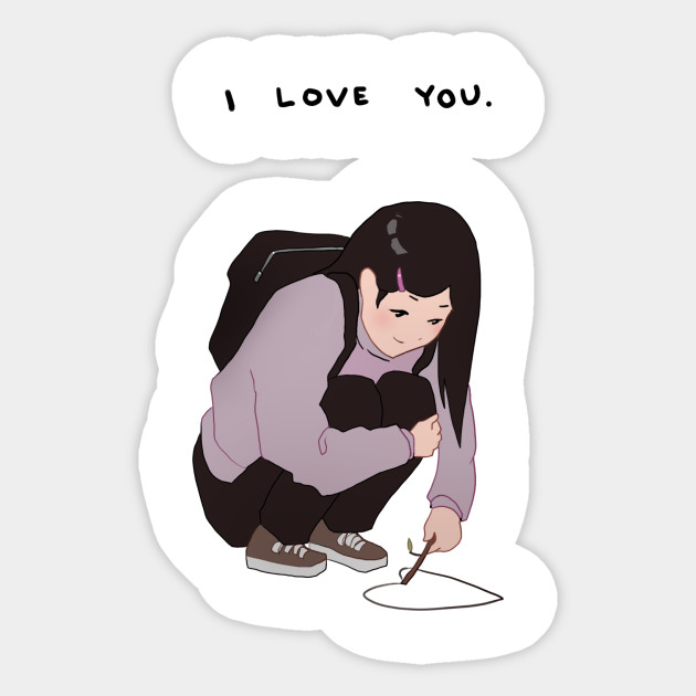 Love You Aesthetic Sticker Teepublic