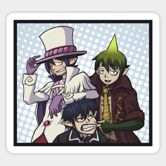sons of satan blue exorcist sticker teepublic