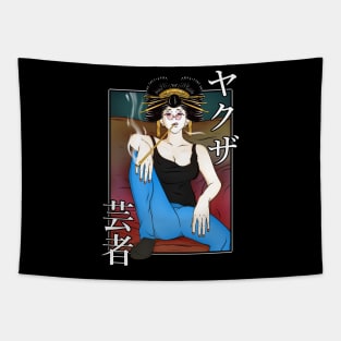 Geisha yakuza on the sofa Tapestry