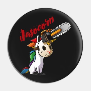 Funny Unicorn Jasocorn Halloween Illustration Gift Idea (Wight) Pin