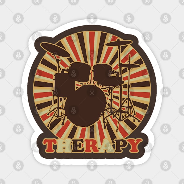 Retro Drummer Set Gift Magnet by Rayrock76