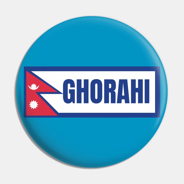 Ghorahi City with Nepal Flag Pin by aybe7elf