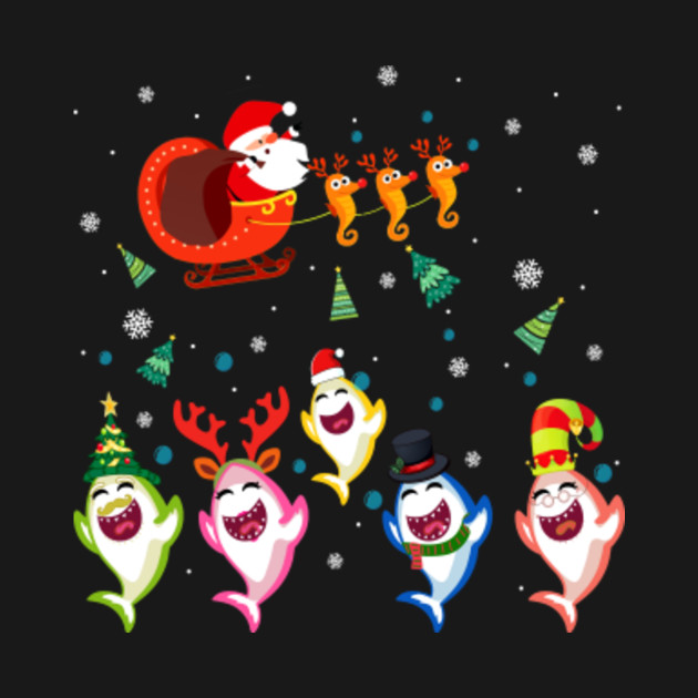 Baby Shark for Family Shark Pajamas Christmas T-Shirt 2018 ...
