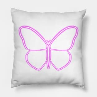 Pink butterfly neon Pillow