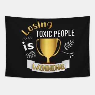 LOSING TOXIC PEOPLE DESIGN GOLD LETTERS Tapestry