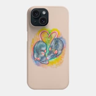 The watercolor rats (mouses) Phone Case