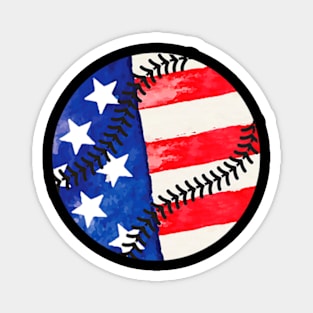 American Flag Baseball Team Gift Magnet