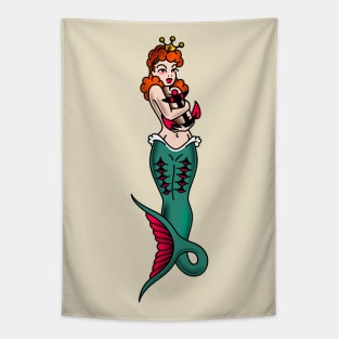 American Traditional Mermaid Tapestry