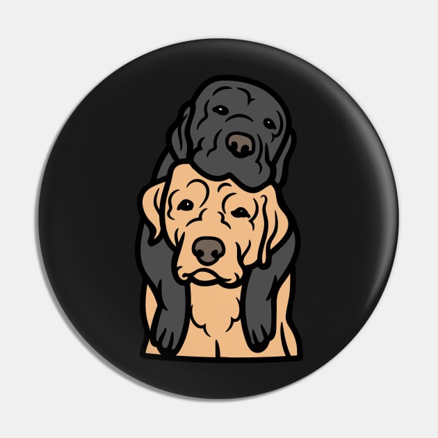 A cute Labrador and a Golden Retriever Drawing | 2 Dogs Sitting With Their Backs To You | For Labrador Owners | For Golden Retriever Owners Pin by elhlaouistore